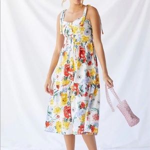 Urban Outfitters Floral Positano midi dress Small
